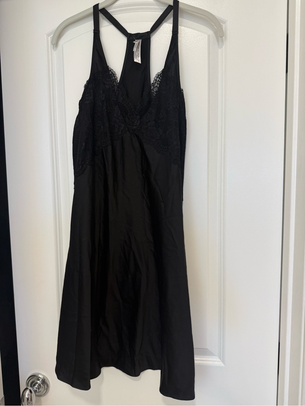 Flora Nikrooz Chemise - S Black Lace-Trim Chemise Nightdress